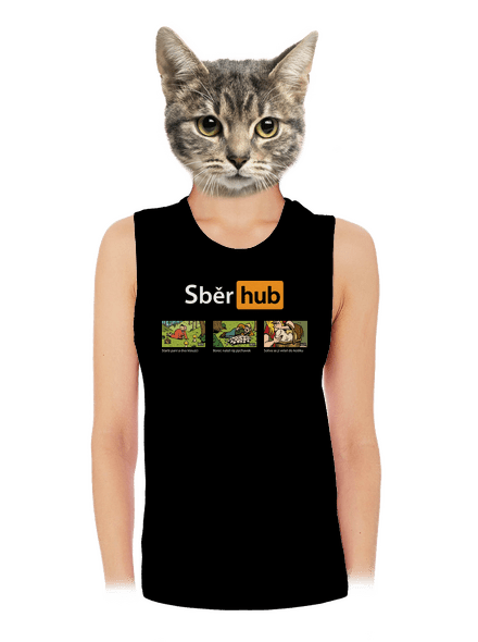Sběr hub dámské tílko volné Black
