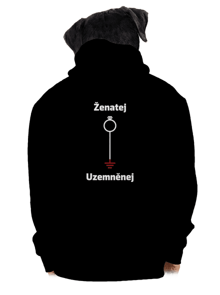 Ženatej a uzemněnej pánská mikina na zip Black