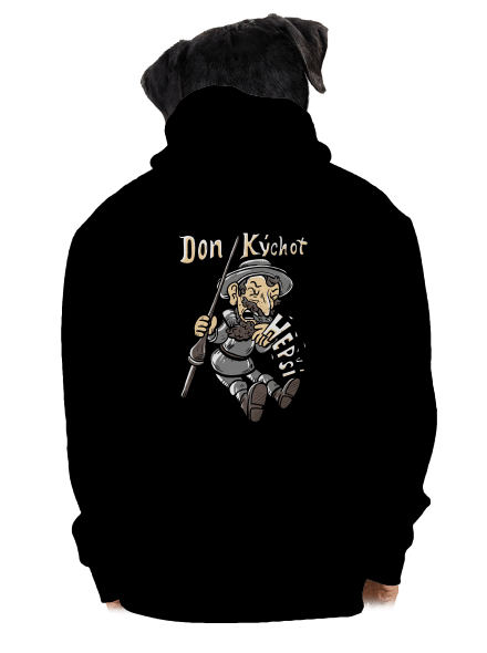 Don Kýchot pánská mikina na zip Black