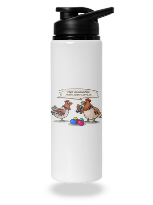 Slepice před Velikonocemi lahev na vodu White