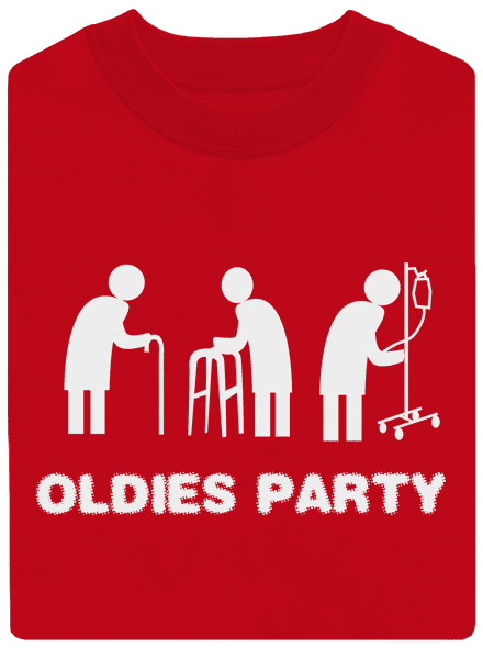 Oldies party unisex mikina bez kapuce Red