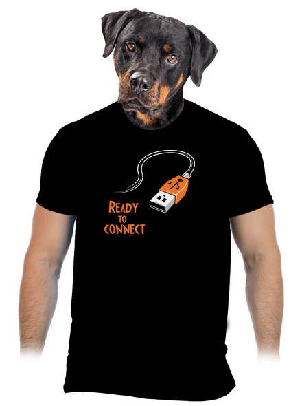USB připojení pánské tričko Black