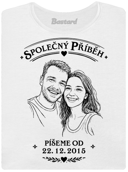 Společný příběh z vlastní fotky dámské tričko White