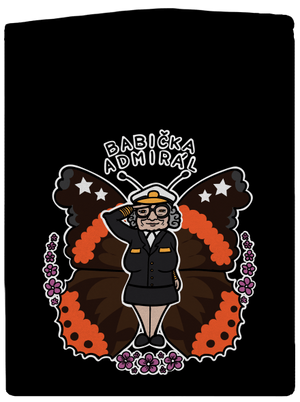 Babička admirál pánská mikina na zip Black