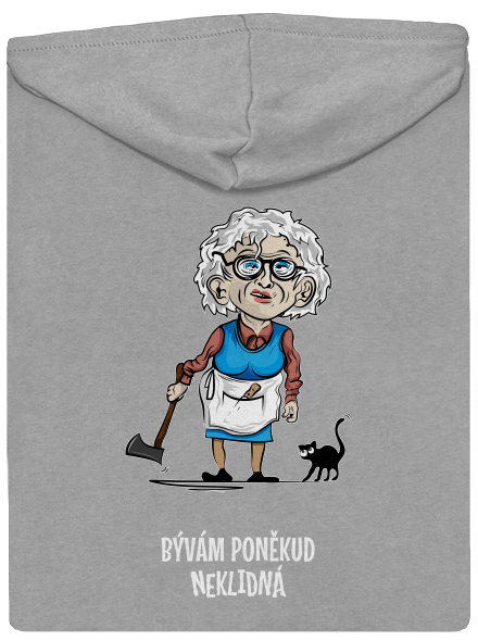 Neklidná - vlastní text pánská mikina na zip Light Melange