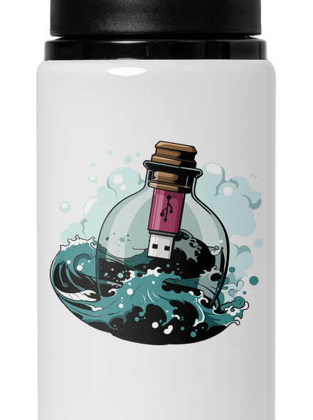 USB vzkaz v láhvi lahev na vodu White