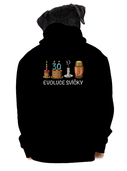 Evoluce svíčky pánská mikina na zip Black