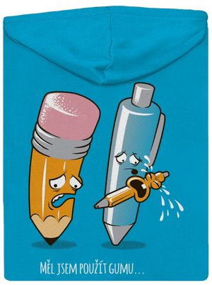 Používej gumu dámská mikina na zip Blue Atol