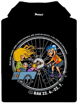 Cyklistický horoskop: Rak dámská mikina klokanka Black