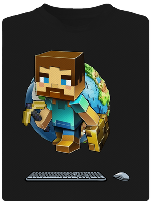 B17: Minecraft pánské sportovní tričko Black