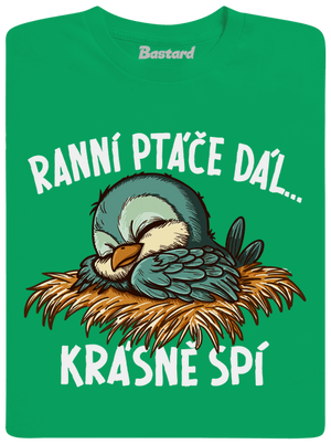 Ranní ptáče spí dětské tričko Kelly Green