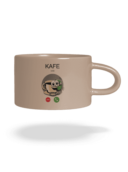 Kafe volá hrnek makronka Brown Macaron