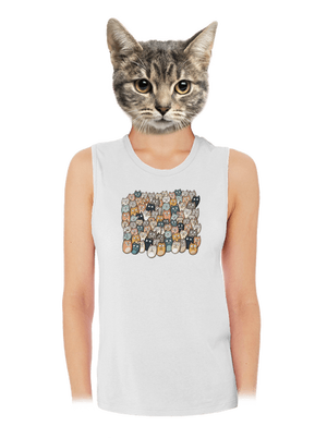 Najdi čerta dámské tílko volné White