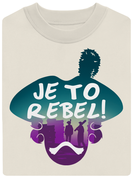 Je to rebel unisex mikina bez kapuce Off White