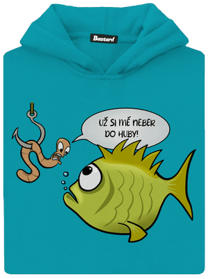 Ryba a žížala dětská mikina klokanka Hawaiian Blue