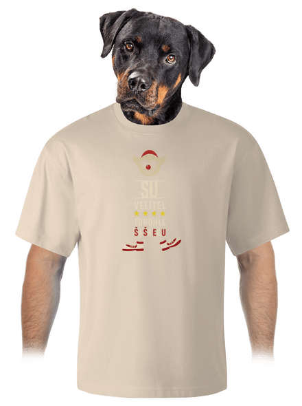 Velitel šaškecu unisex tričko oversized Almond