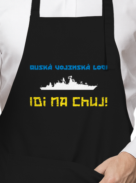 Ukrajina - Lodi idi na chuj zástěra Black