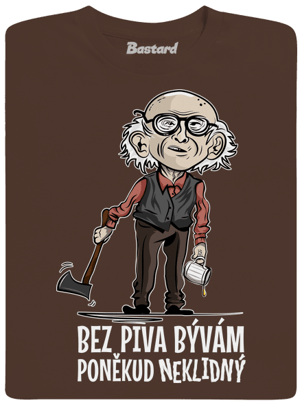 Neklidný bez piva pánské tričko Brown