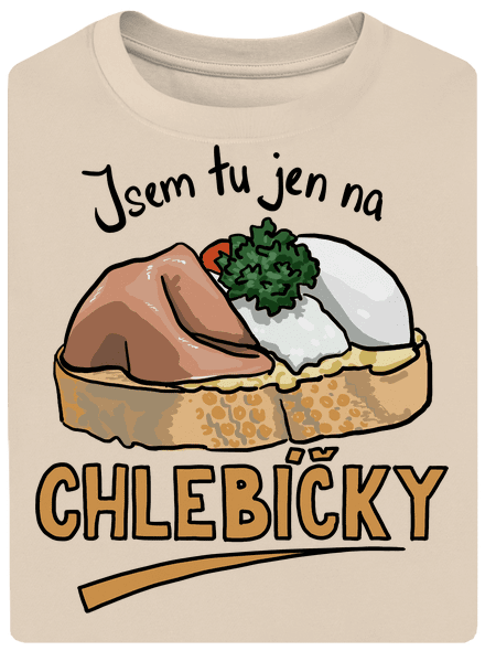 Na chlebíčky unisex tričko oversized Almond