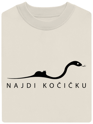 Najdi kočičku unisex mikina bez kapuce Off White