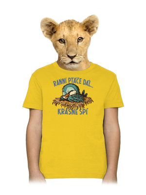 Ranní ptáče spí dětské tričko Gold