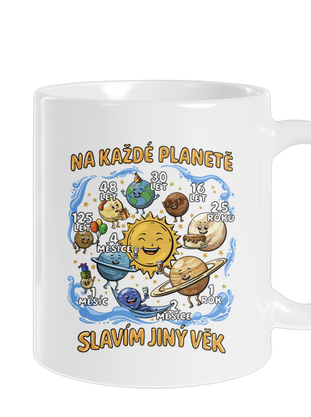 Věk na planetách klasický hrnek White