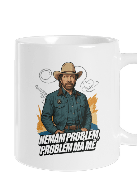 B19: Chuck Norris z Walker, Texas Ranger klasický hrnek White