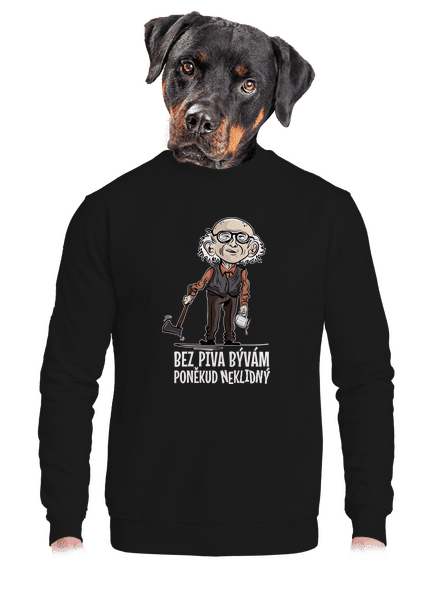 Neklidný bez piva unisex mikina bez kapuce Black