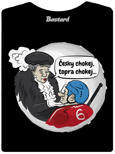 Český hokej dámské tričko s lemem Black