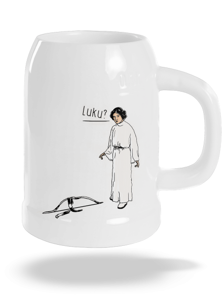 Luke a Leia půllitr White