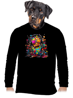 Workaholic robot pánské dlouhý rukáv Black