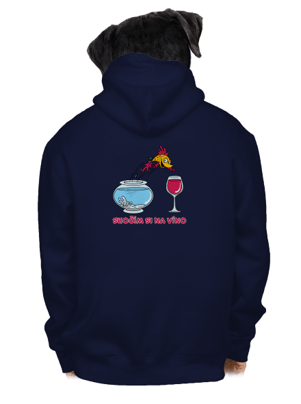 Skočím si na víno pánská mikina na zip Navy