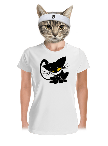 Evil cat dámské sportovní tričko White
