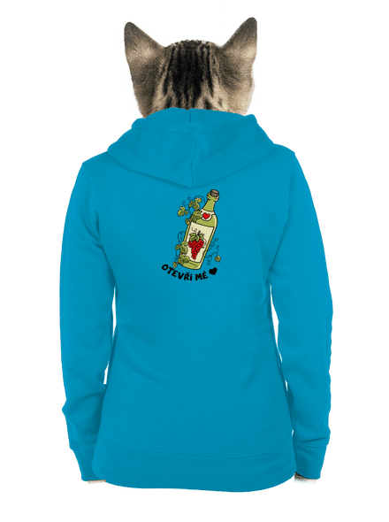 Otevři mé srdce dámská mikina na zip Blue Atol