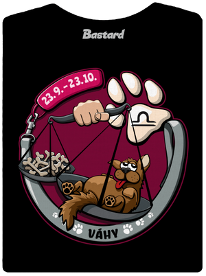 Psí horoskop: Váhy dámské tričko s lemem Black