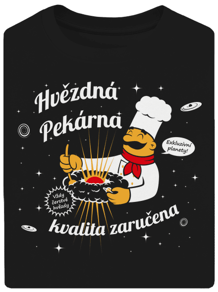 Hvězdná pekárna unisex tričko oversized Black