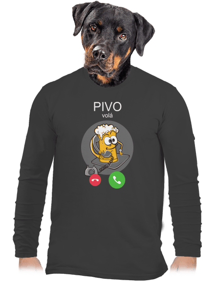 Pivo volá pánské dlouhý rukáv Dark Grey
