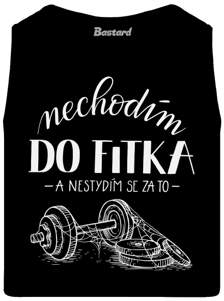 B12: Nechodim do fitka pánské tílko Black