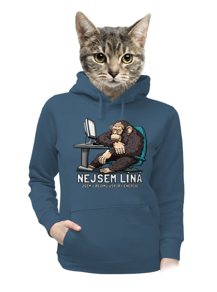 Nejsem líný dámská mikina klokanka Denim