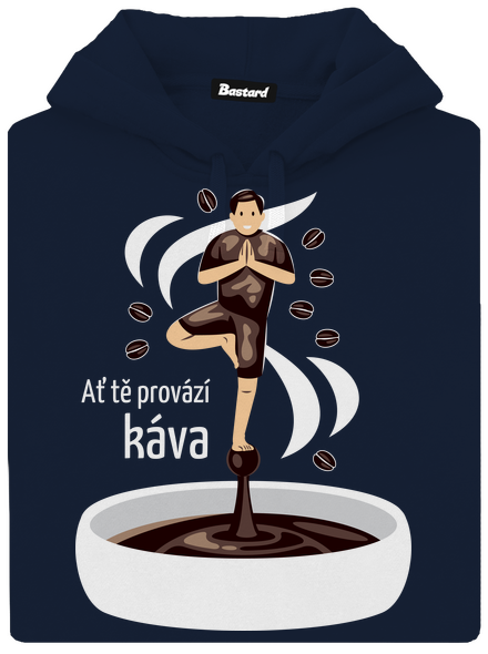 Káva provází pánská mikina klokanka Navy
