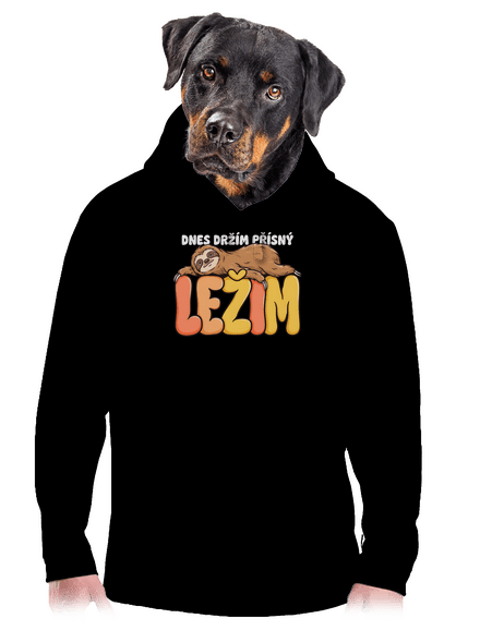 Přísný ležim pánská mikina klokanka Black