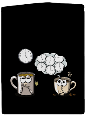 Čaj o páté, káva stále pánská mikina na zip Black