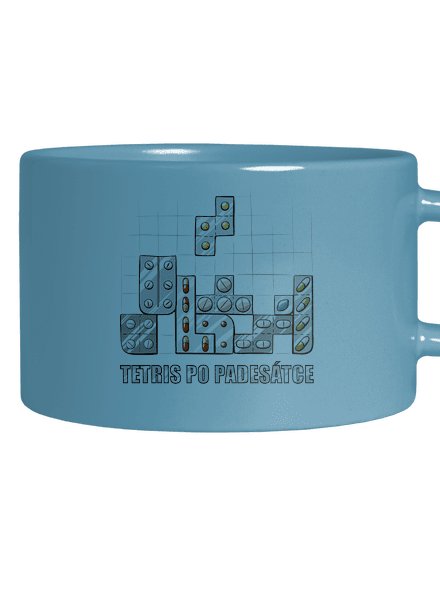 Tetris hrnek makronka Blue Macaron