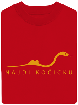 Najdi kočičku unisex mikina bez kapuce Red