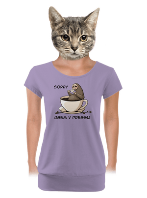 V pressu dámské tričko s lemem Lavender