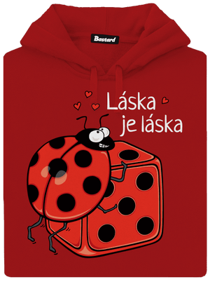 Láska je láska dámská mikina klokanka Red Mal