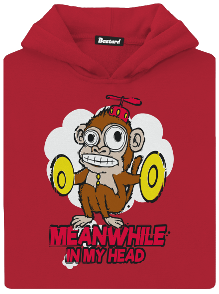 Monkey in my head dětská mikina klokanka Fire Red