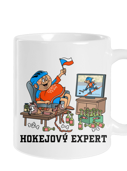 Hokejový expert klasický hrnek White