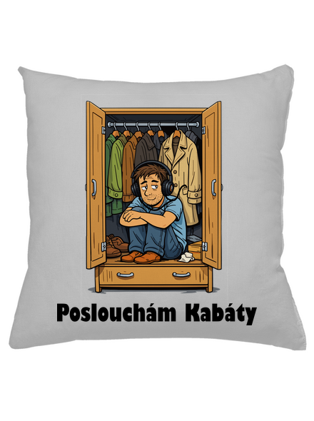 Poslouchám Kabáty polštář Pacific Grey
