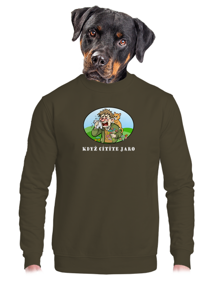 Cítíte jaro unisex mikina bez kapuce Urban Khaki